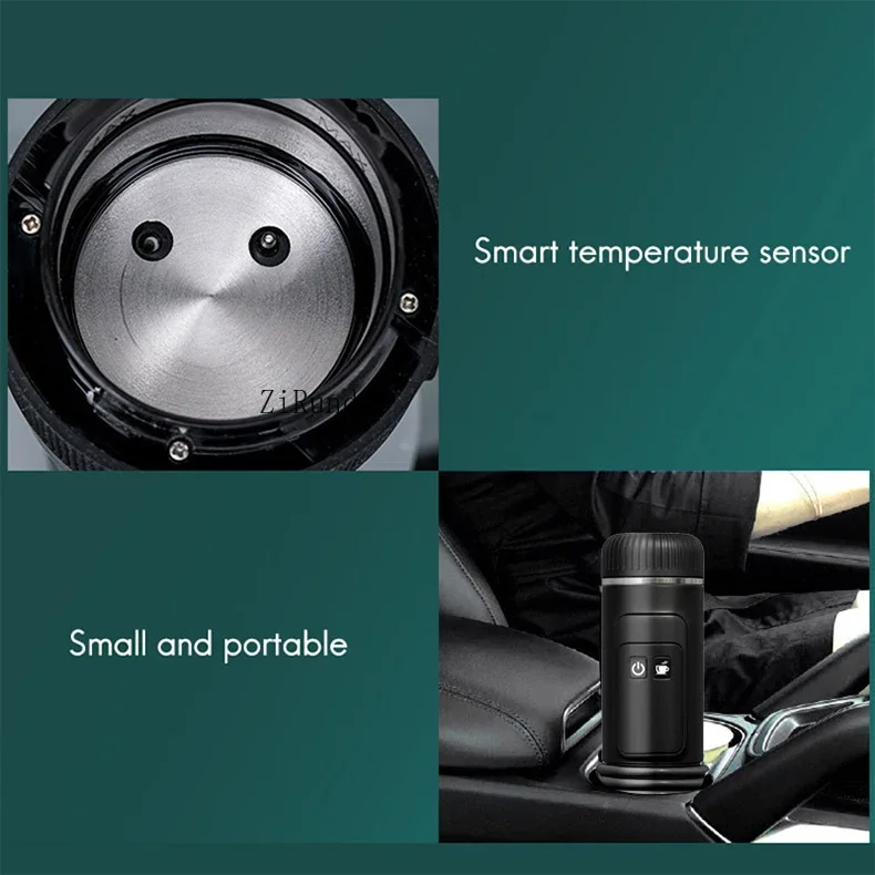 Portable Coffee Maker Heating Rechargeable 12V Car Coffee  Capsules Coffee Cold Brew Espresso Maker for Travel Camping Hiking 5