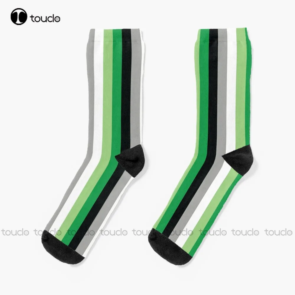 

Aromantic Pride Flag Socks Funny Art Streetwear Colorful Cartoon Socks 360° Digital Print Christmas New Year Gift Custom Gift