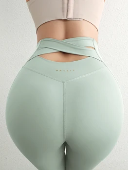 Leggings ad alto impatto in materiale elastico dal design classico di vendita caldo Marchi di qualità Pantaloni da yoga Leggings sportivi a vita alta per ragazze