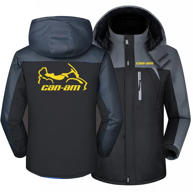 

NEW Winter Jacket Men for CAN-AM Windbreaker Windproof Waterproof Thicken Fleece Outwear Outdoorsports Overcoat