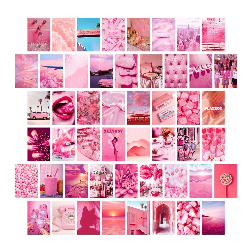 50pcs Coated Paper Art Postcards Posters Decorative Paintings Color Aesthetics Business Cards Home Decor