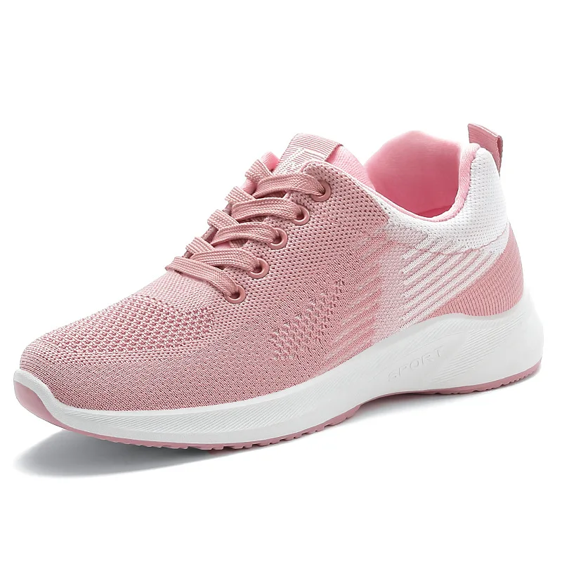 2022 New Breathable Shoes for Women Sneakers Stretch Fabric Tenis Feminino Lace-up Casual Lady Shoes Platform Sneakers Woman