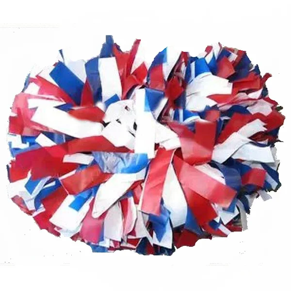 Cheerleader Pompoms for Sports, Three-Color, PE Cheerleading Supplies, High Quality, Color Can Free Combination, 6 ", 10Pcs