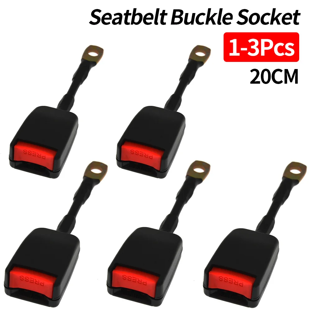1-3Pcs 20cm Unviersal Seat Belt Clip Seatbelt Lock Buckle Plug Thick Insert Socket Safety Buckle Extension Car Auto Accessories