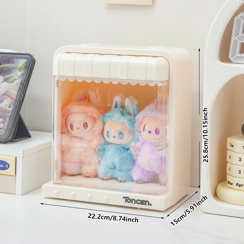 Kumaş Masaüstü Saklama Kutusu, Duvara Monte Figür Sergileme Rafı, PP Malzeme Toz Geçirmez Değiştirilebilir Saklama Kutusu, İstiflenebilir Tasarım