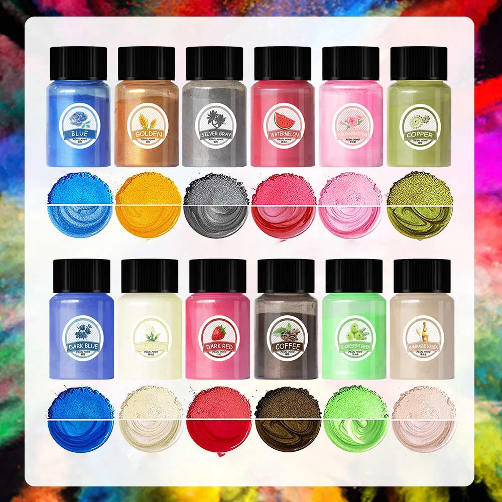 18Color Epoxy Resin Pigment Kits Mica Powder Dye Pearl Pigment