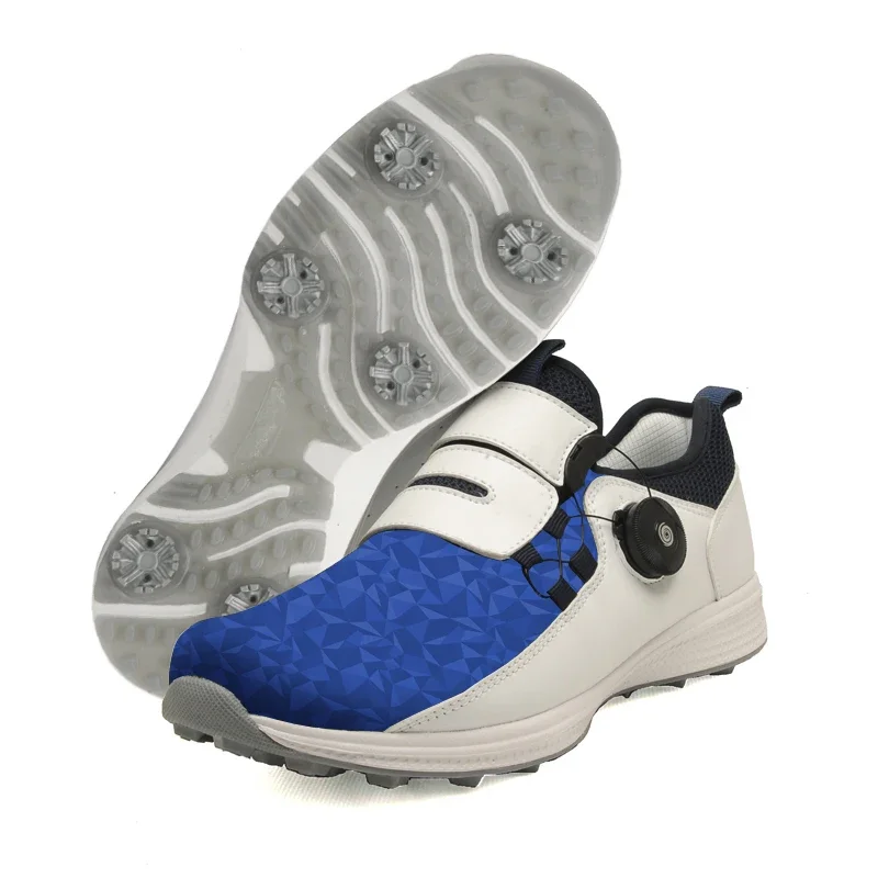 Waterproof Rotary Button Golf Spikes Sneakers Men Professional Non-Slip Golf Footwear Trainers Luxury Sports Shoes Size 38-46