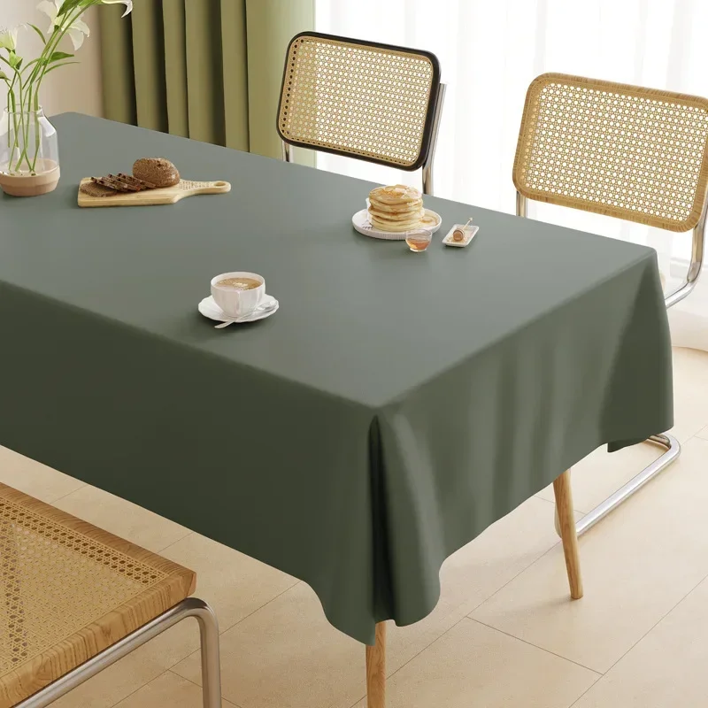 TZ01-A Cream lambskin tablecloth solid color atmosphere dining table cloth rectangular heat-resistant 2