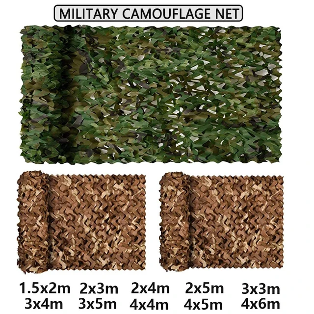 Red de camuflaje militar para caza, Red de camuflaje para jardín, Pabellón,  coche, tienda de campaña, toldo azul, blanco, verde, desierto, beige -  AliExpress