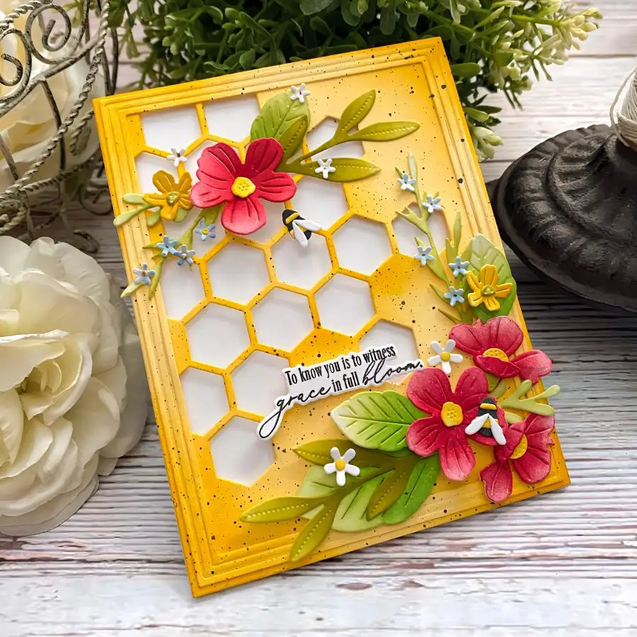 Honeycomb Metal Cutting Dies Meadow Stencil for DIY Making Card Scrapbook Embossed Craft Template Decoration 2025 metal cutting dies