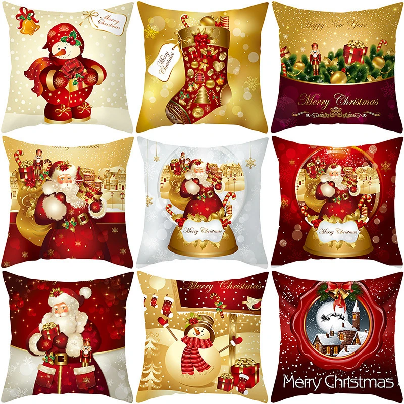 

Christmas Cushion Cover Merry Christmas Decorations for Home 2023 Christmas Ornament Navidad Noel Xmas Gifts Happy New Year 2024