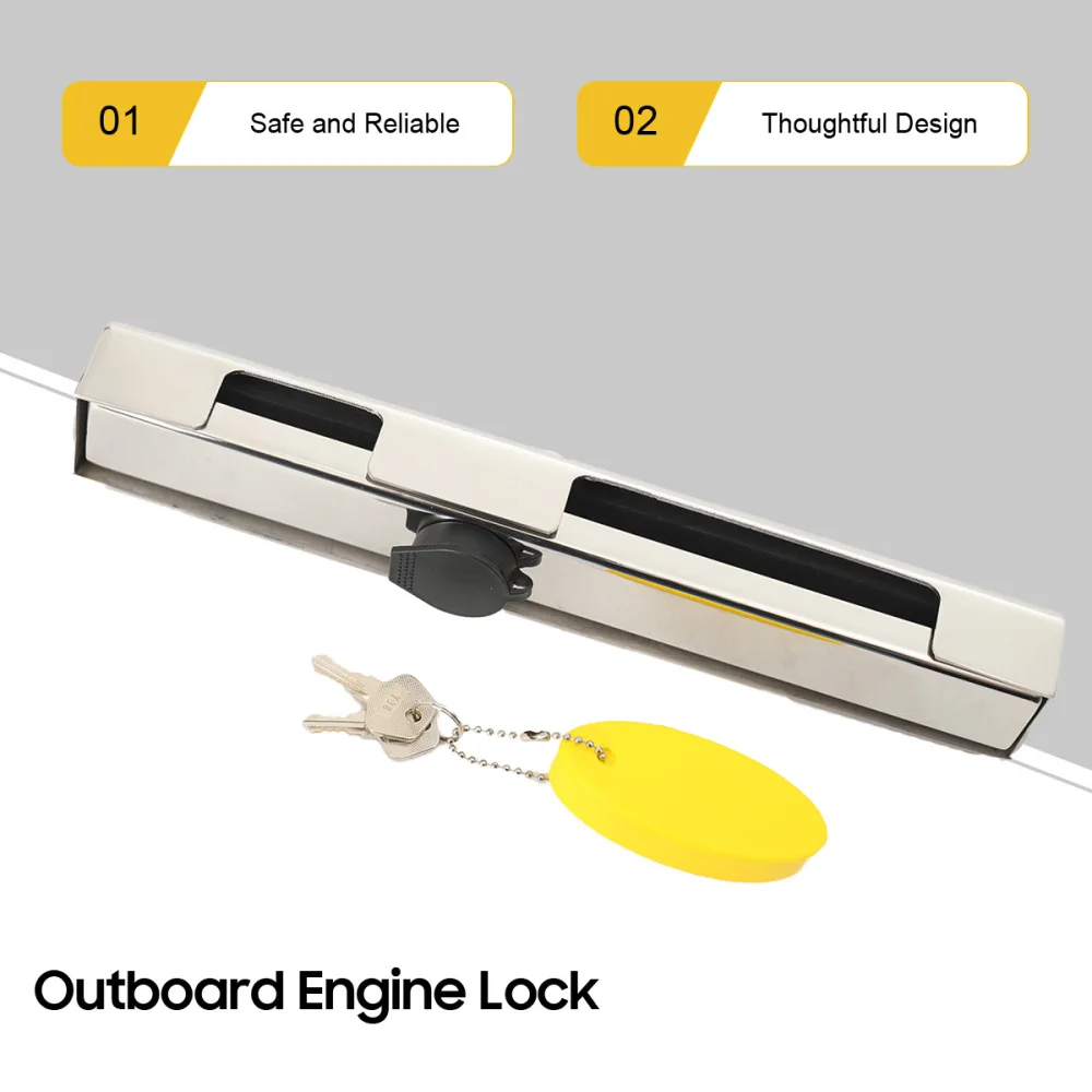 Outboard Motor Engine Motor Lock Heavy Duty Stainless Steel High Security Outboard Engine Lock With Key For Marine Boat