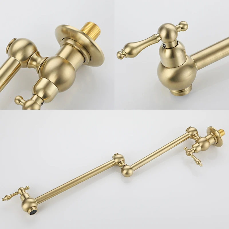 ELLEN صنبور مطبخ أسود بمقبض واحد من النحاس البارد،...