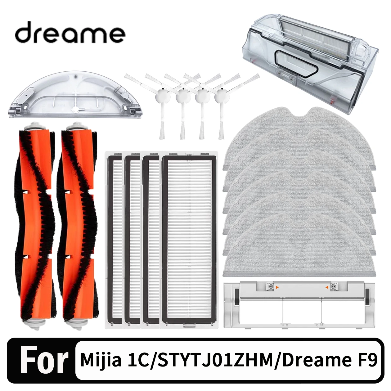 

For Xiaomi Mijia 1C 1T Mi Robot Vacuum Mop Dreame F9 Hepa Filter Main Side Brush Mop Cloth Robotic Vacuum Cleaner Accessories