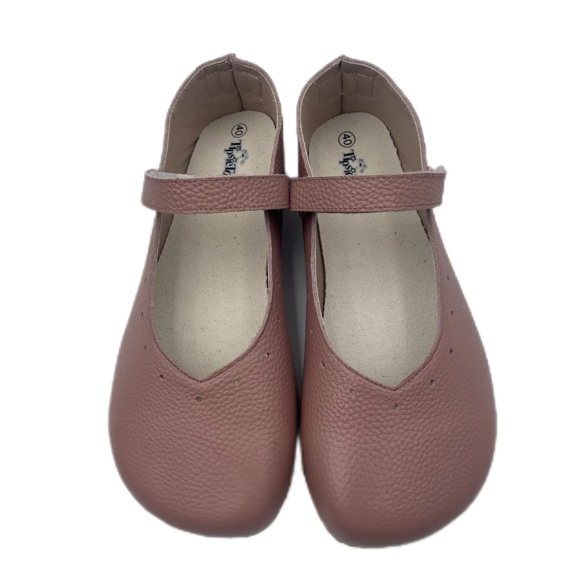 Tipsietoes 2024 Sprinng Autumn Barefoot Genuine Leather Ballerina Mary Jean Women with Flat Soft Sole Zero Drop Wider Toes Box