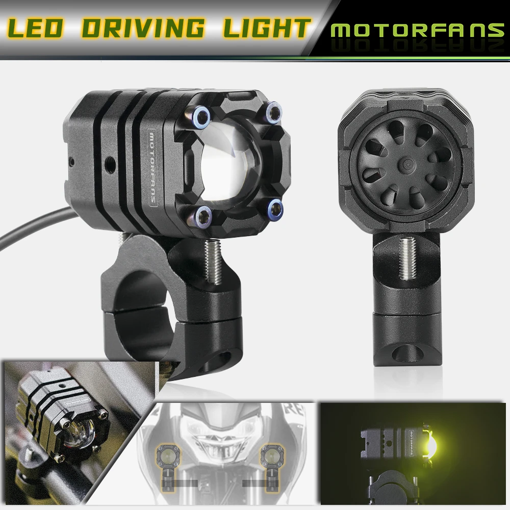 Motorfans K3S PRO Motorcycle Led Spotlight 6000LM Electric Vehicle Auxiliary Road Far And Near