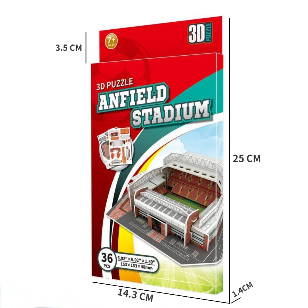 3D football field paper jigsaw puzzle Stadium building model The Perfect Gift for Liverpool fans