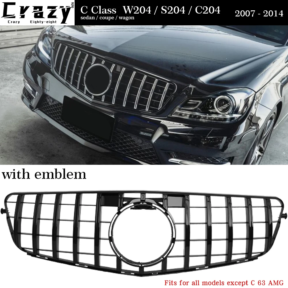 W204 Panamericana GT Grill for 2007 2014 Mercedes C Class W204 Sedan S204 Wagon C204 Coupe C180