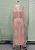 Robe musulmane de luxe avec broderie en dentelle et paillettes, abaya, dubaï, ramadan, caftan, Isla, vêtements africains, ensemble de 2 pièces, 2025 6