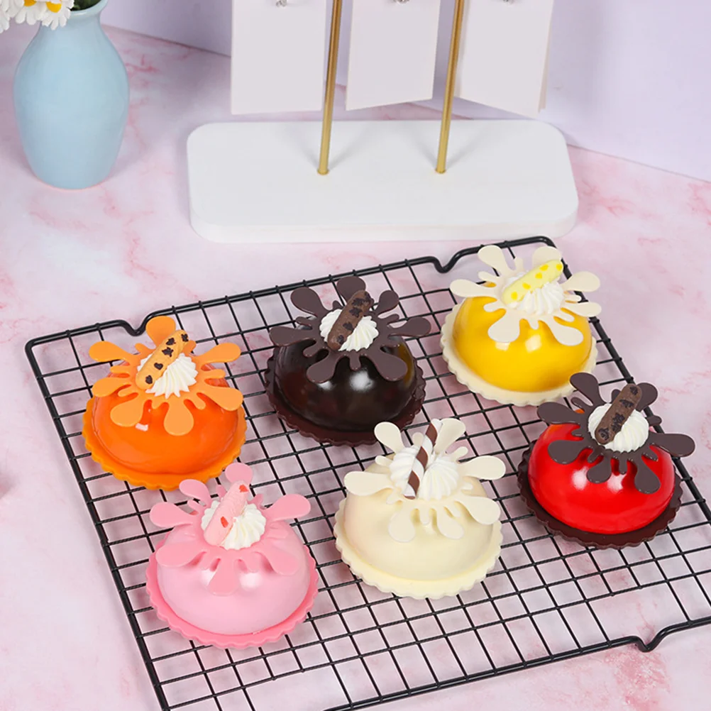 

6 Pcs Cake Models Artificial Mousse Decoration Home Delicate Photo Prop Pvc Decors Lifelike Cakes Lovely Food