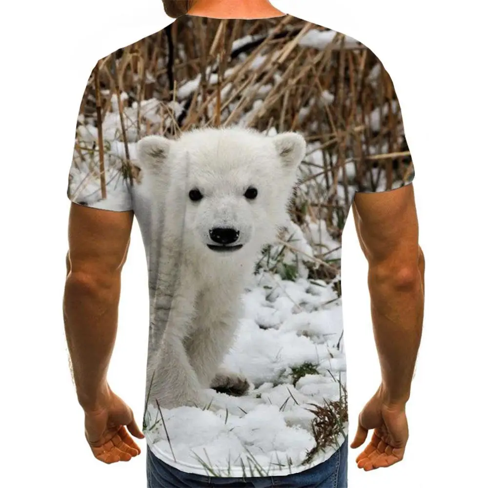 KYKU Hip Hop T shirt Men Polar Bear Anime Clothes Animal Tshirts Casual  Cute T shirts 3d Mens Clothing T shirts New Slim Tops| | - AliExpress