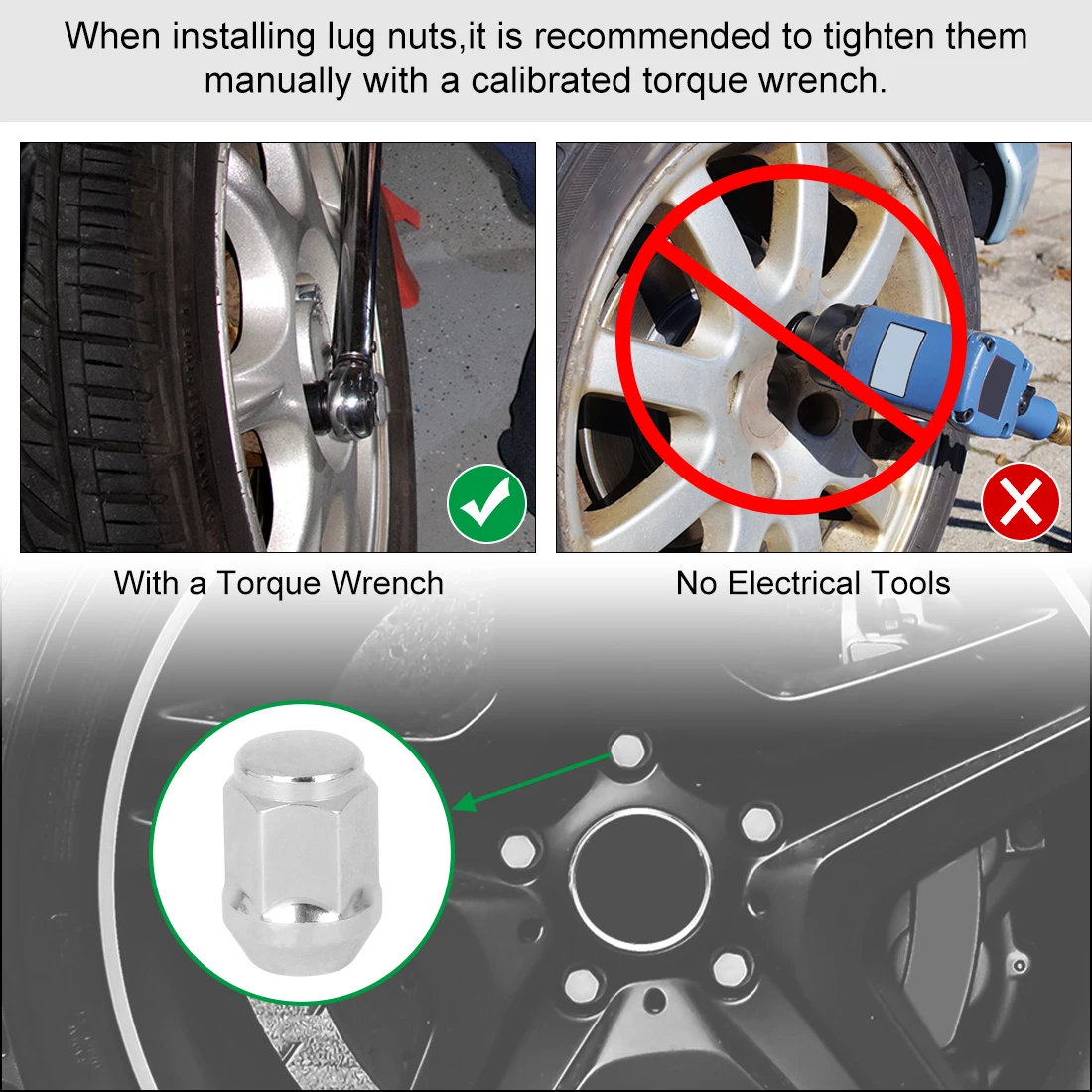 Wheel Nut Caps 4 Pcs M12x1.5 35mm Chrome Bulge Acorn Hex Steel For Car