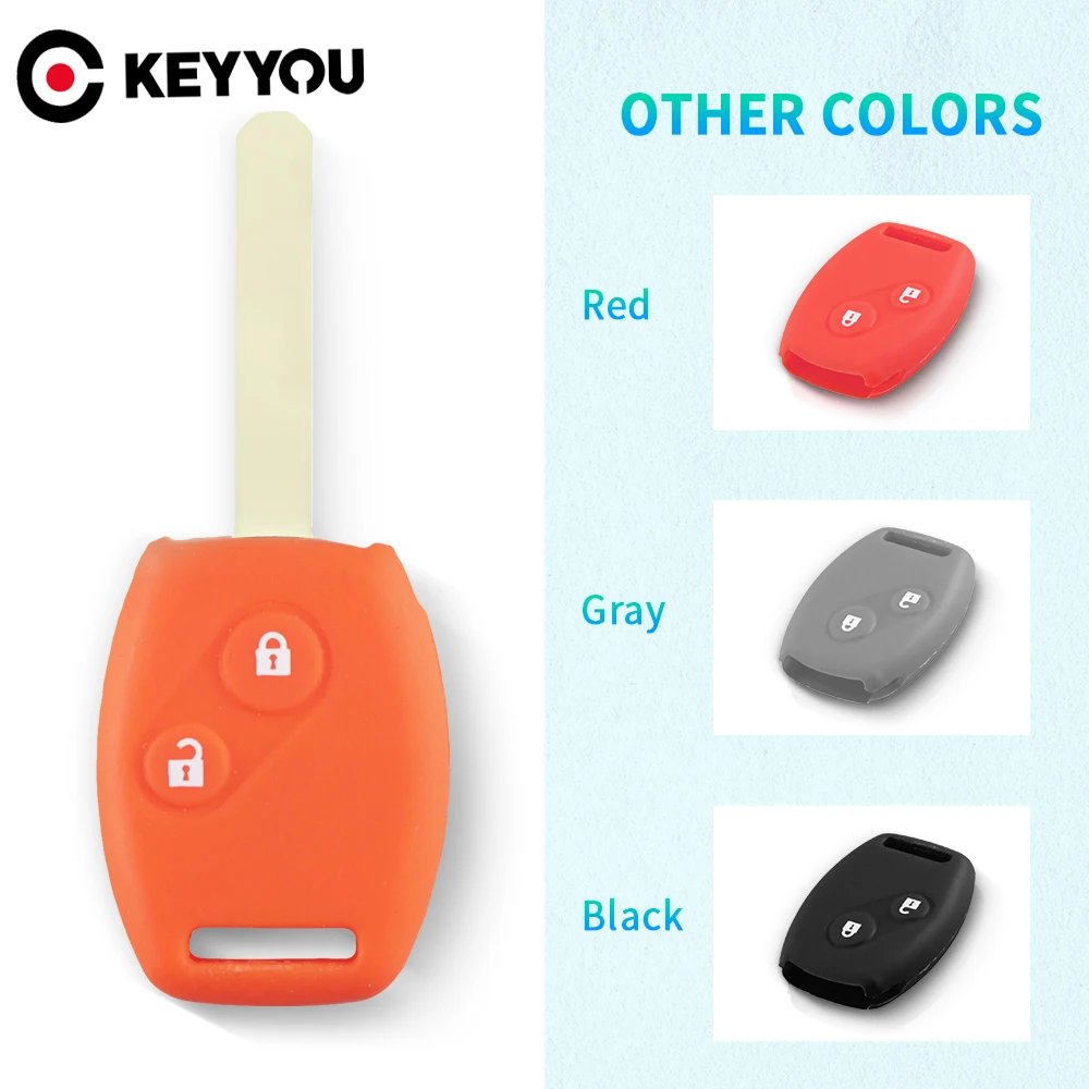 KEYYOU 2/3Button Silicone Remote Car Key Case Cover For Honda Fit CIVIC