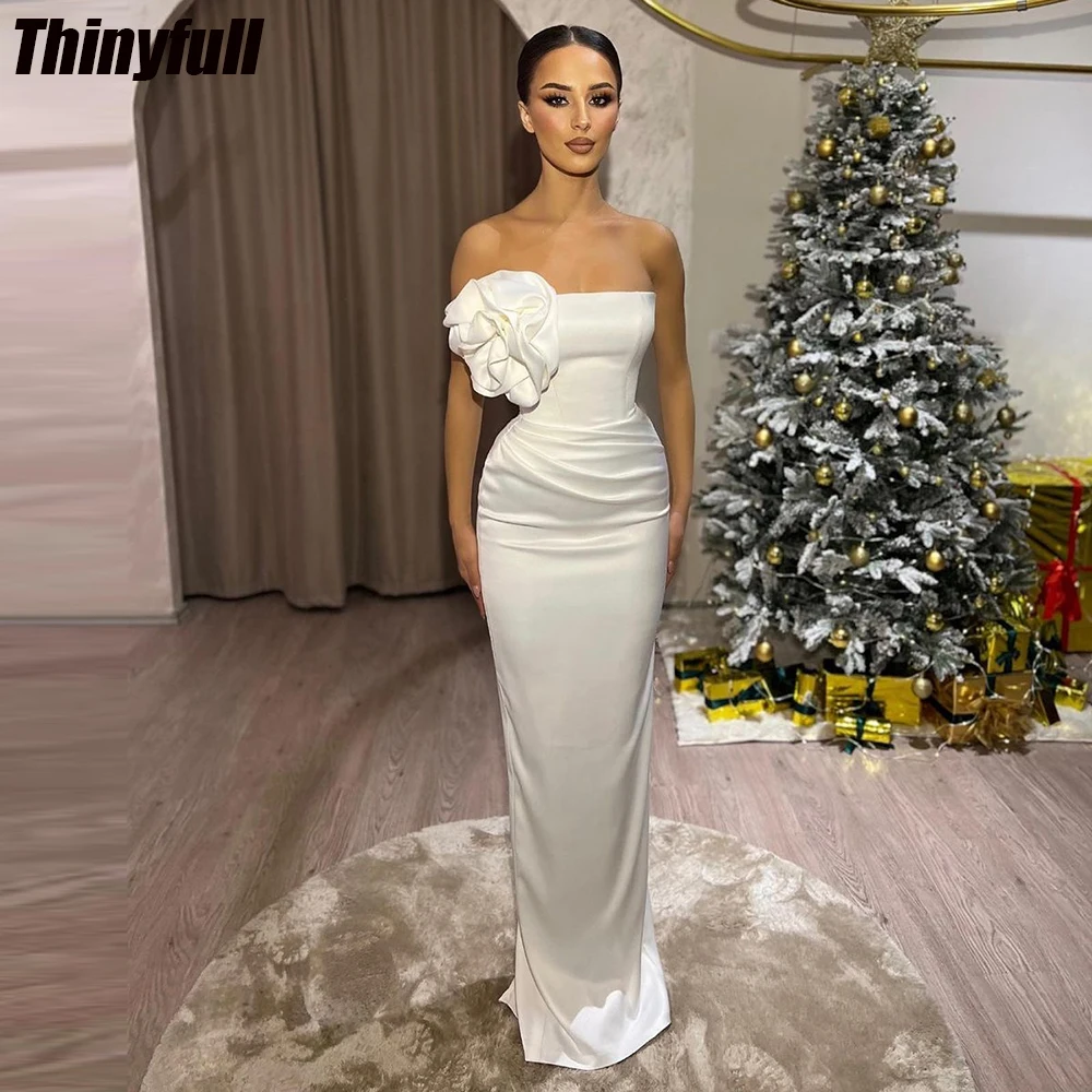 

Thinyfull вечерние платья-русалки без бретелек, женское элегантное официальное платье до пола без рукавов, вечернее платье