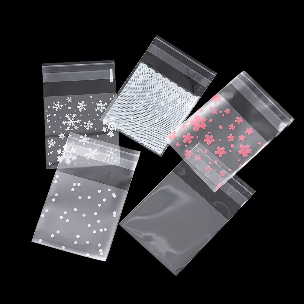 100 Stück transparente selbstdichtende Kunststoffbeutel für Süßigkeiten, Kekse, Schmuckverpackung, Aufbewahrung für Hochzeit, Geburtstag, Partyzubehör – Detail 2