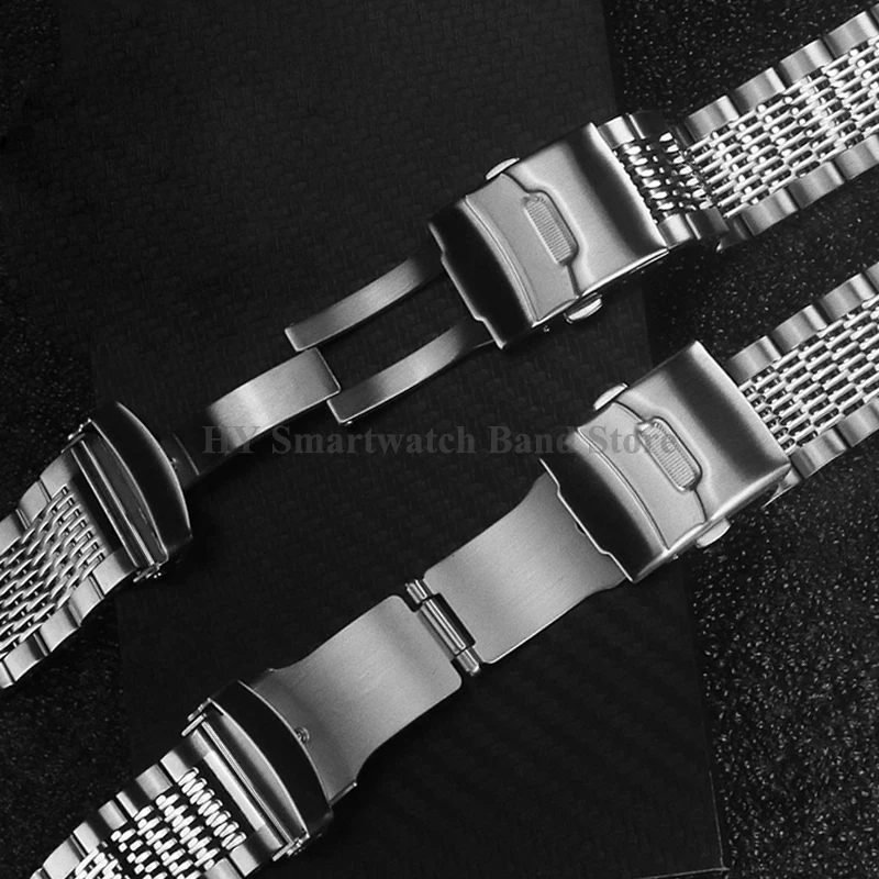 Luxury Stainless Steel Mesh Diving Watch Band with Metal Folding Buckle