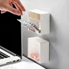 Wall Mounted Cotton Pad Storage Boxes Dustproof Waterproof Bathroom Organizer For Cotton Swabs Makeup Cosmetics Jewelry Holder 3