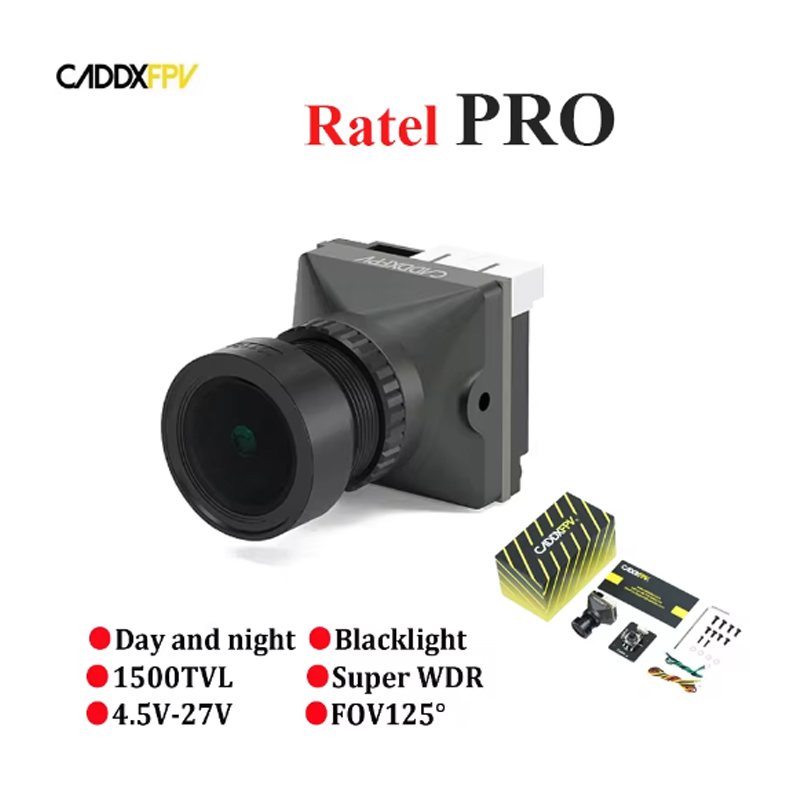 Caddx Ratel PRO FPV Camera 1500TVL 16:9/4:3 NTSC/PAL FOV125Â° Blacklight Night Camera for FPV Racing Drone