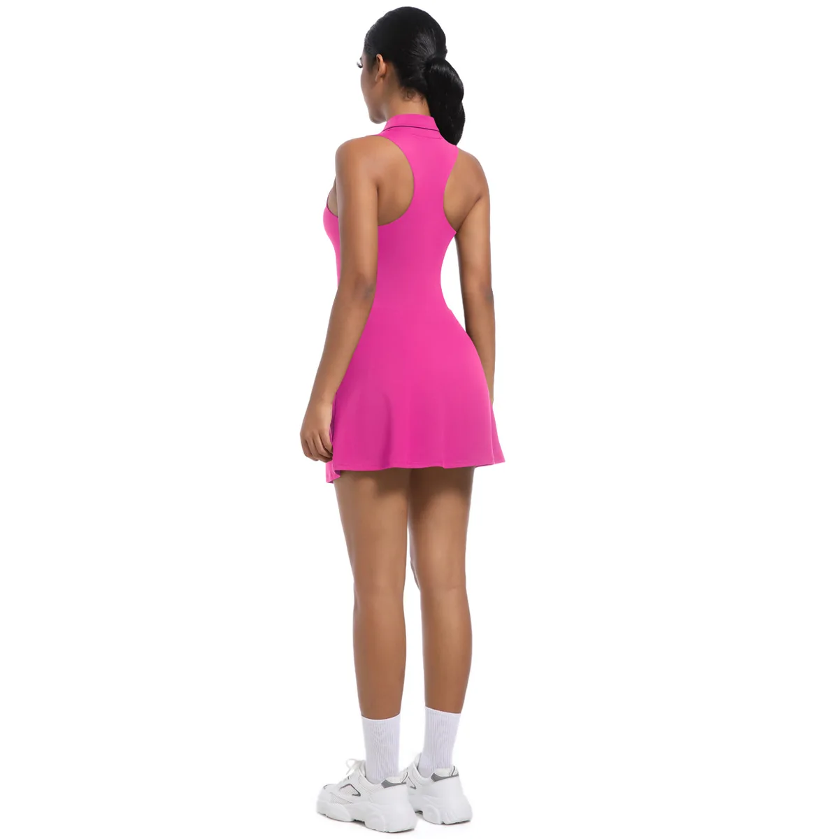 New Skinny Slimming High Waist Lapel Sports Dress Running Golf Tennis Yoga Clothes Suit Women