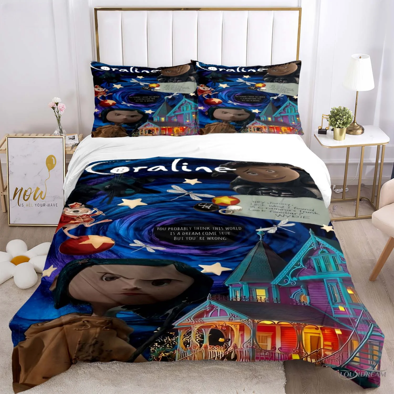 Coraline Animated Movie All Season Duvet casal Cover Bedding Sets Soft Quilt Cover and Pillowcases Teen Single_Double_Queen_King 6