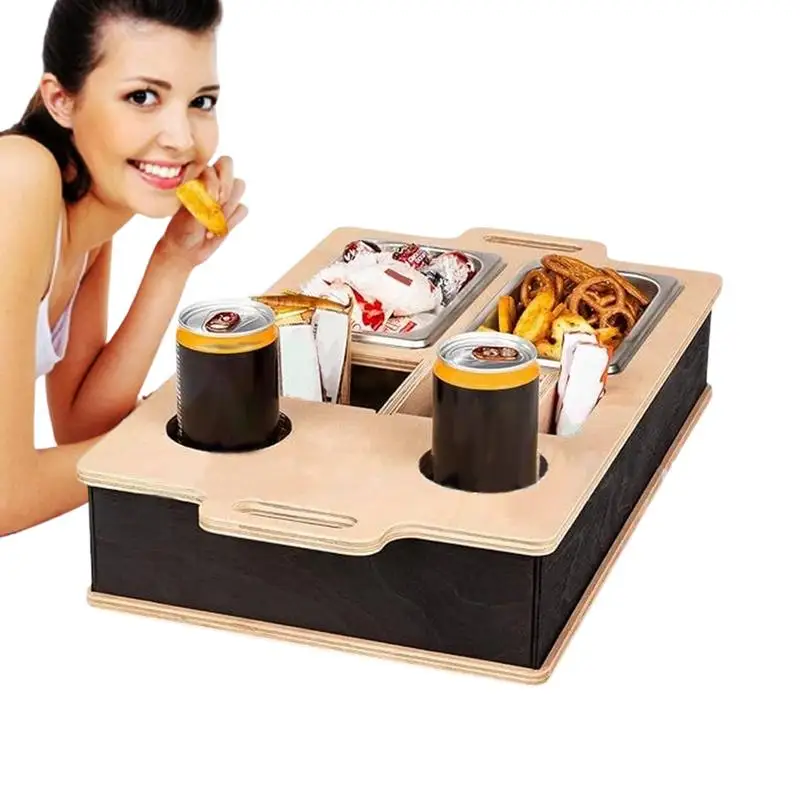 

Диван-Органайзер для хранения закусок, барная станция, поднос для стола, дивана, подлокотника, поднос из нержавеющей стали, стойка для хранения пивных закусок