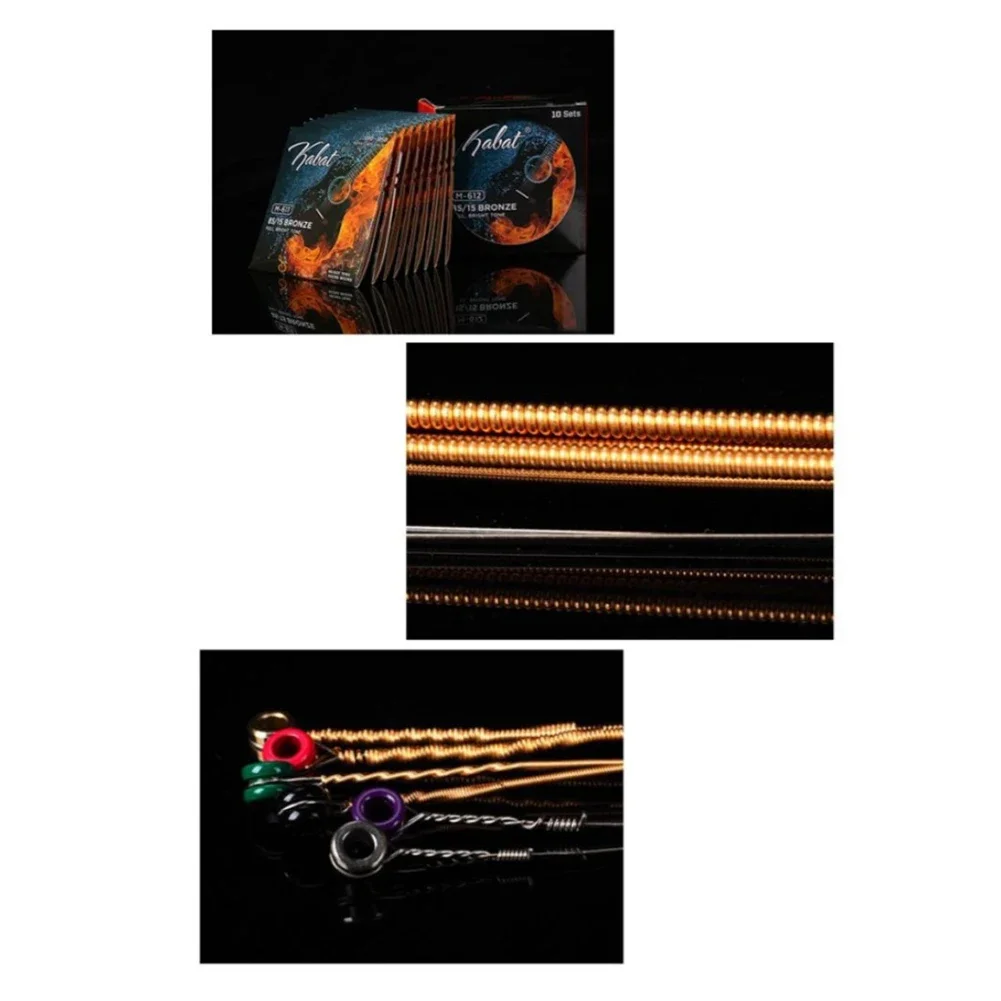 6 Teile/satz Akustische Gitarre Saiten Teile Volle Größe 09-45 10-50 11-52 12-54 13-56 Messing Gitarre Saiten Geschenk Für Anfänger Spieler – Detail 21