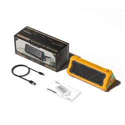 High - Power Outdoor Bluetooth Speaker with Stereo Sound, IPX7 Waterproof, Micro SD Card Support & Dynamic RGB Lighting (YELLOW)