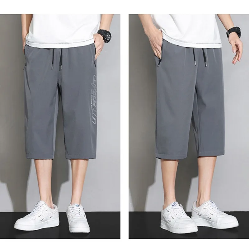 Shorts Seven Points Trousers Men Summer Thin Quick Drying Extravasation Middle Pants Motion Leisure  Harajuku Self Cultivation