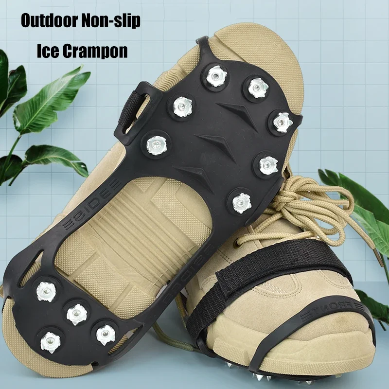 11 Teeth Crampons Outdoor Hiking Climbing Snow And Ice Gripper Anti-slip Covers for Winter Shoes Spikes Snow Shoe Accessories ice gripper spike climbing crampons