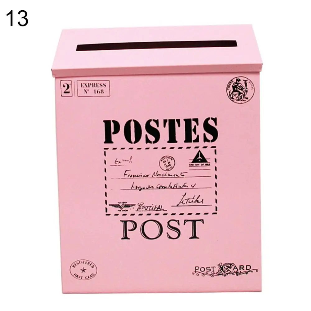 Retro Metal Wall Mounted Mailbox Bucket Newspaper Letter Box Post Garden Decor Flag Room Decor Home Accessories Caixa De Correio