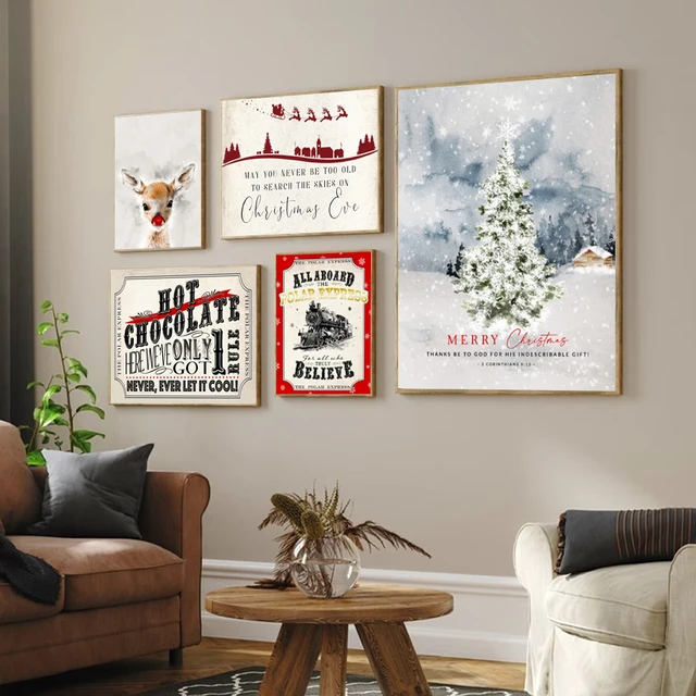 Em promoção! H269 O Expresso Polar Tom Hanks No Filme Adesivo De Parede De  Seda Cartaz De Arte, Decoração De Natal, Presente