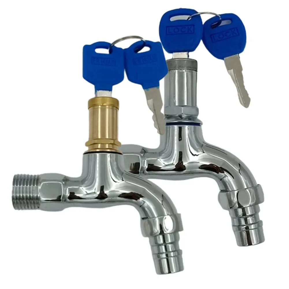 Anti-theft Faucet Water Tap 1/2 "male Thread Metal Rotary Switch Alloy Faucet Bibcock Kitchen Outdoor Garden Lock Key water tap faucet garden bibcocks