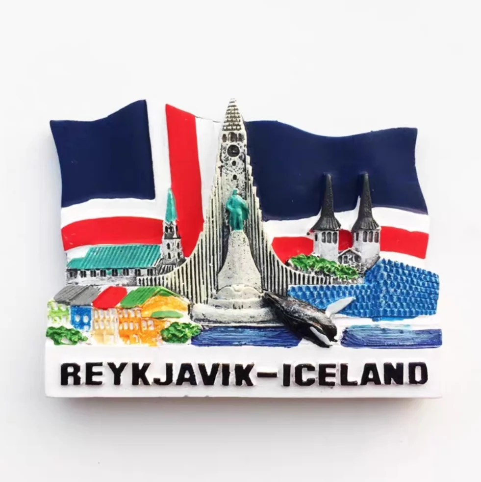 Magnetic Fridge Stickers Europe Iceland 3D Fridge Magnets Tourism Souvenir Refrigerator Collection Handicraft Decoration