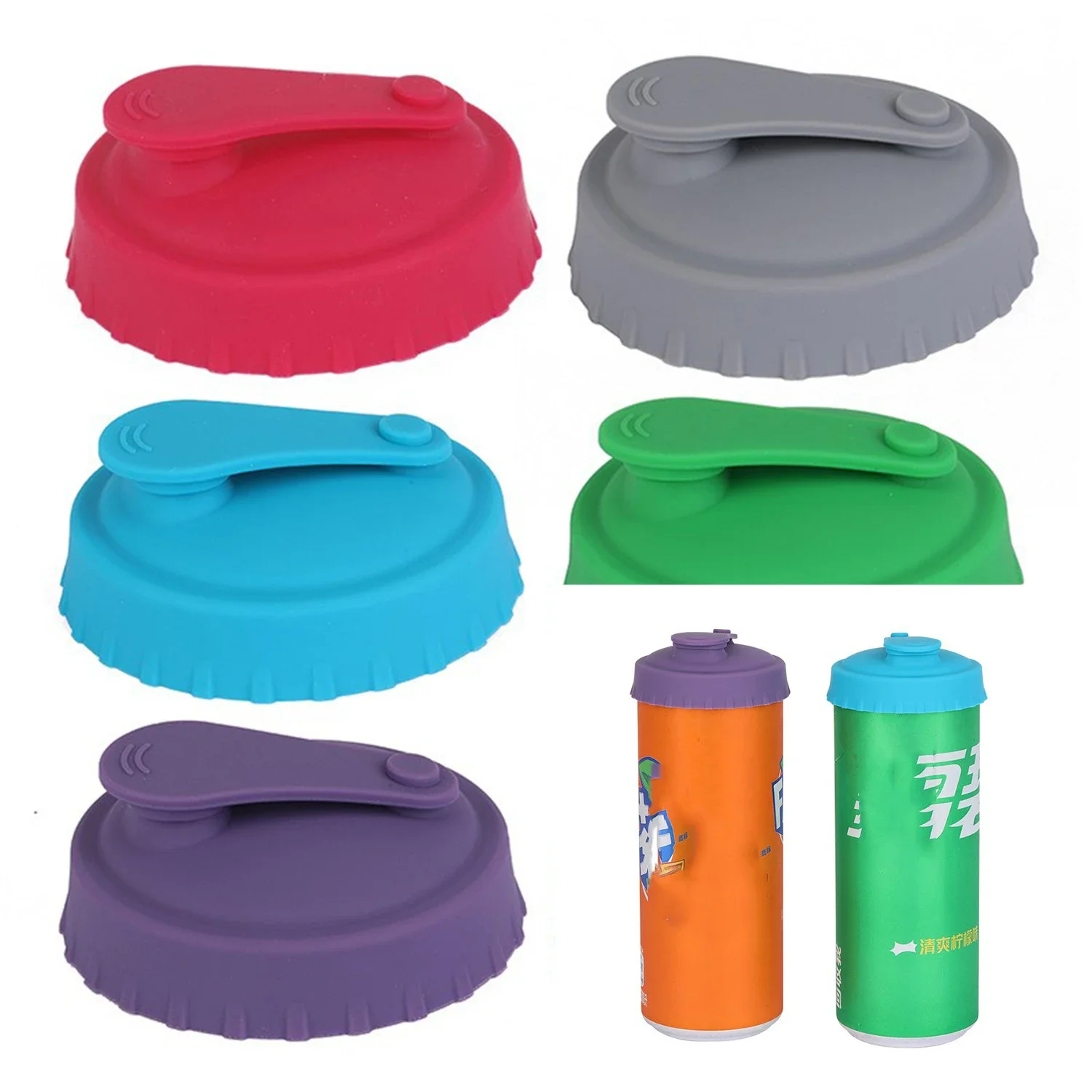 

Silicone Soda Can Lid Reusable Can Stopper for Soda Beer Drinks Juice Coke Beverage fits Standard Cans Protector