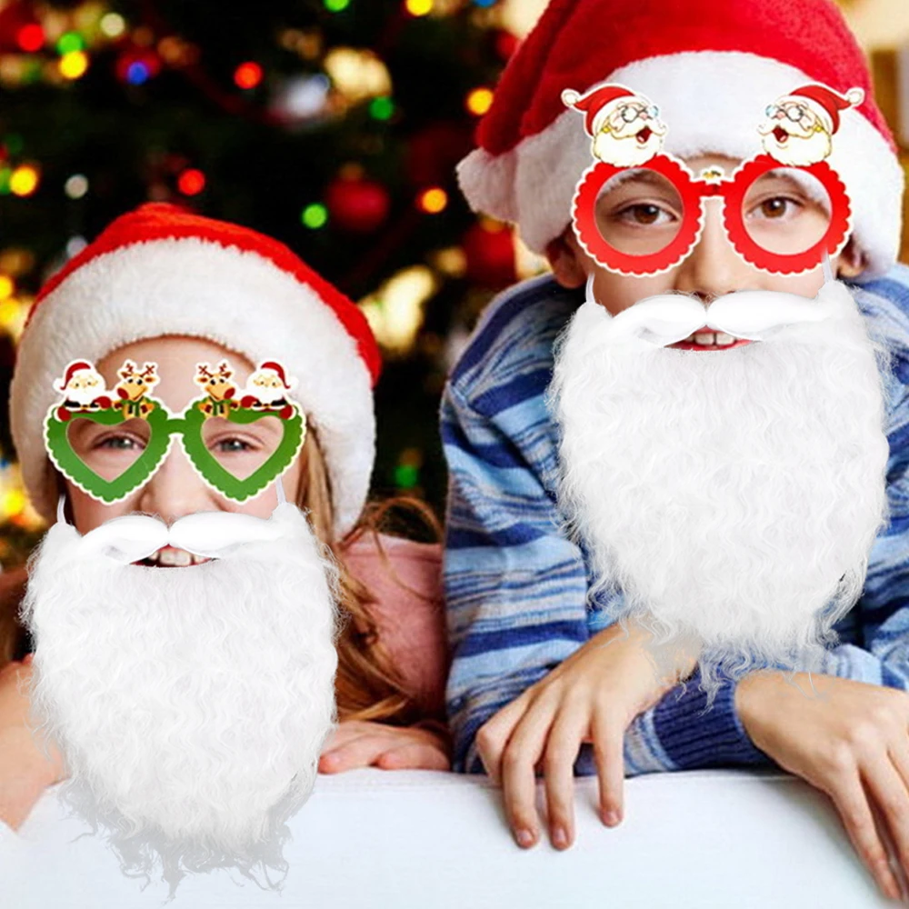 thumbnail image 2 of Funny Santa Beard Costume White Beard Christmas Santa Claus Beard Costume Accessories For Boys And Adults Disguise Santa 2 of 10