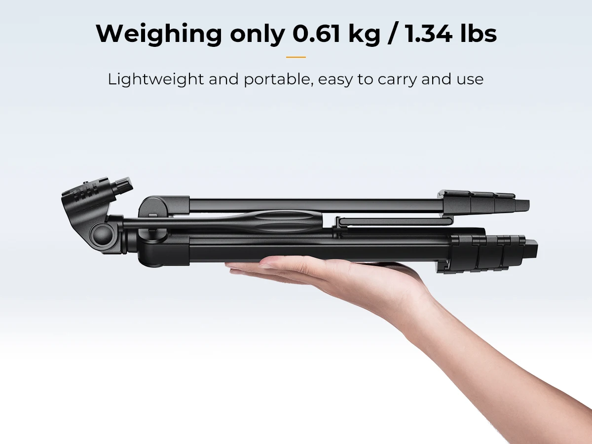 K&F CONCEPT 1.5 m Aluminum Camera Phone Tripod Stand 1.34 lbs Ultra Lightweight with Remote and Cellphone Holder B174A1 Tripods