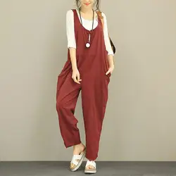 Women Casual Jumpsuit Trendy Soft Women Loose Jumpsuit Ladies Summer Pants Long Romper Overall Daily Wear
