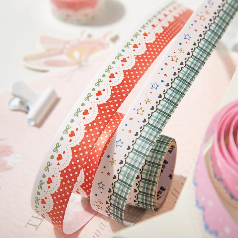 1pcs/1lot 장 접착 테이프 스타폴링 그리드 패턴 정크 저널 DIY 종이 일본 마스킹 스크랩북 스티커