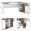 63 Inch Executive Desk with File Cabinet,  Drawers and Storage Shelves, Business Furniture Desk Workstation, L Computer Desk 5