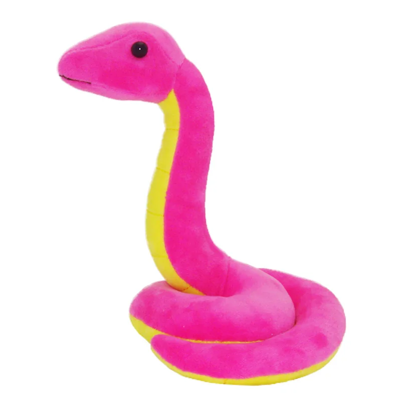 small plush hot pink snake toy cute snake doll gift about 17cm